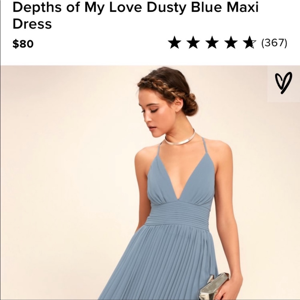 Lulus Depths of my love Dusty Blue Maxi Dress